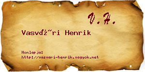 Vasvári Henrik névjegykártya