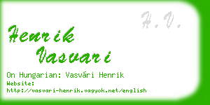 henrik vasvari business card